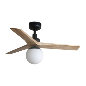 FARO 34284-11L - Laeventilaator KLIM S 1xE27/15W/230V puit/must d. 92,5 cm + kaugjuhtimispult