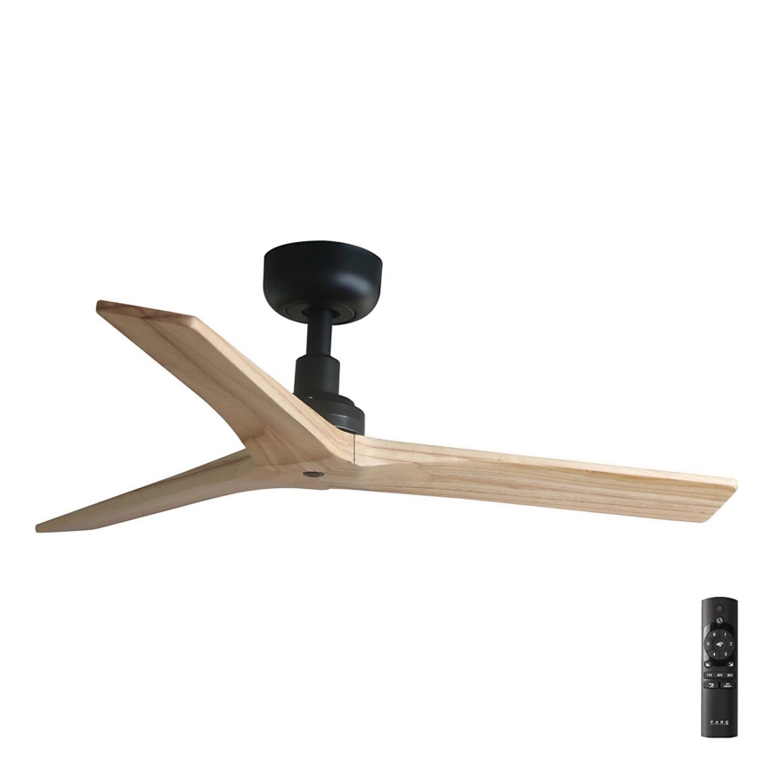 FARO 34284 - Laeventilaator KLIM S pruun/must d. 92,5 cm + kaugjuhtimispult