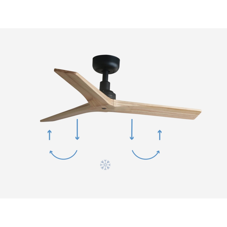 FARO 34284 - Laeventilaator KLIM S pruun/must d. 92,5 cm + kaugjuhtimispult