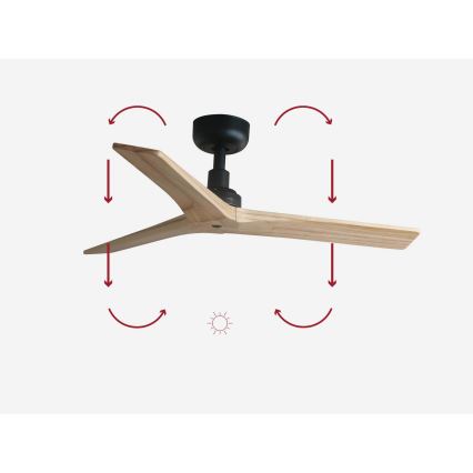 FARO 34284 - Laeventilaator KLIM S pruun/must d. 92,5 cm + kaugjuhtimispult