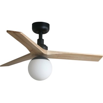 FARO 34284WT-11L - Laeventilaator KLIM S 1xE27/15W/230V mänd/must läbimõõt 92,5 cm Wi-Fi Tuya + kaugjuhtimispult