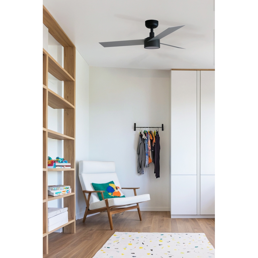 FARO 34285WT1S - Hämardatav laeventilaator CRUISER LED-iga/18 W/230 V 2700/3000/4000 K läbimõõt 106 cm hall/must Tuya Wi-Fi + kaugjuhtimispult