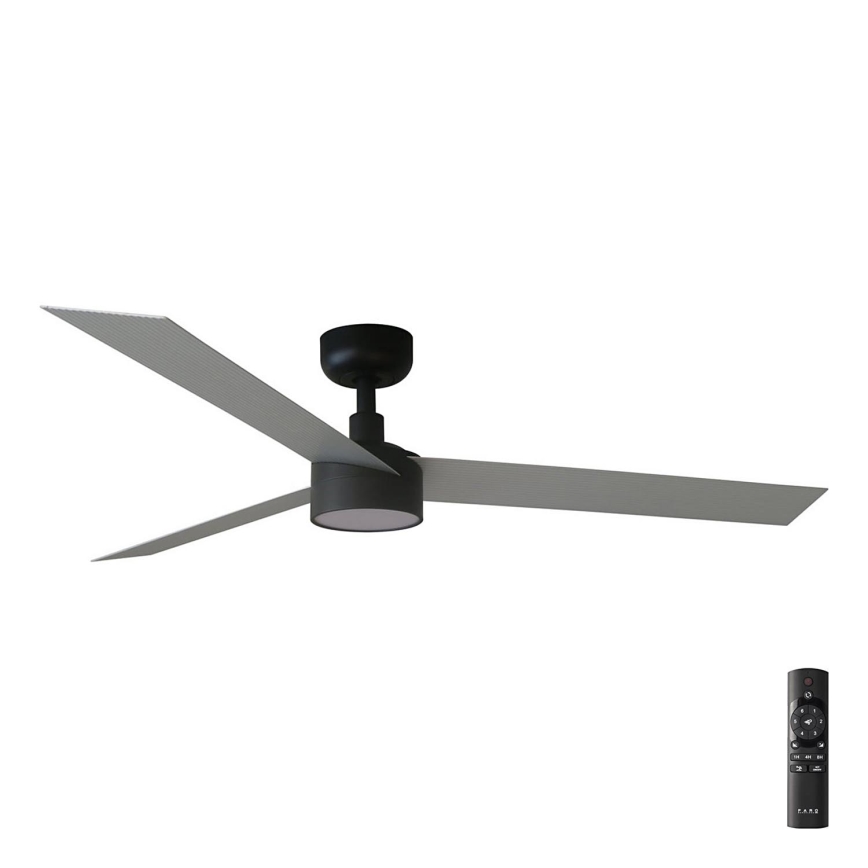 FARO 34286-1TW - LED Hämardatav laeventilaator CRUISER L LED/18W/230V 2700/4000/6500K d. 132 cm must/hall + kaugjuhtimispult