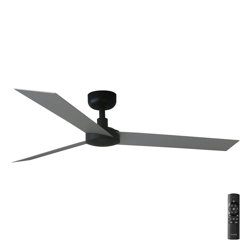 FARO 34286 - Laeventilaator CRUISER L must d. 132 cm + kaugjuhtimispult