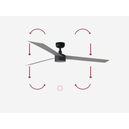 FARO 34287-1TW - LED Hämardatav laeventilaator CRUISER XL LED/18W/230V 2700/4000/6500K d. 160 cm must/hall + kaugjuhtimispult