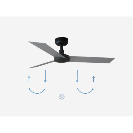FARO 34287 - Laeventilaator CRUISER XL must d. 160 cm + kaugjuhtimispult