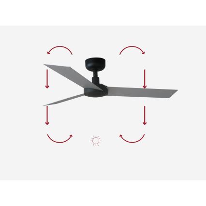 FARO 34287 - Laeventilaator CRUISER XL must d. 160 cm + kaugjuhtimispult