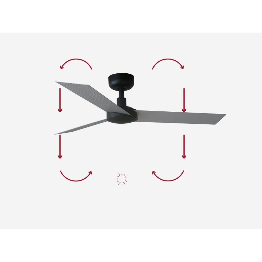 FARO 34287 - Laeventilaator CRUISER XL must d. 160 cm + kaugjuhtimispult