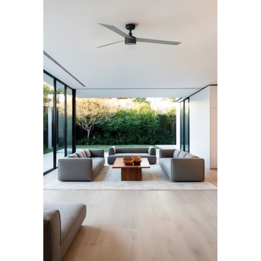 FARO 342871S - LED-hämardatav laeventilaator CRUISER XL LED/18W/230V 2700/3000/4000K läbimõõt 160 cm hall/must + kaugjuhtimispult