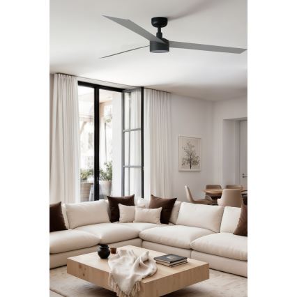 FARO 34287WT1S - LED hämardatav laeventilaator CRUISER XL LED/18W/230V 2700/3000/4000K läbimõõt 160 cm hall/must Wi-Fi Tuya + kaugjuhtimispult