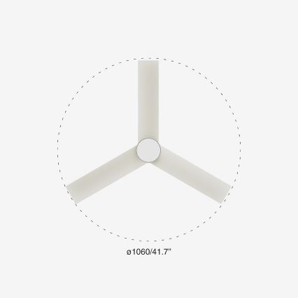 FARO 34288-1TW - Hämardatav LED-ventilaator CRUISER S LED/20W/230V läbimõõt 106 cm 2700/3000/4000K + kaugjuhtimispult