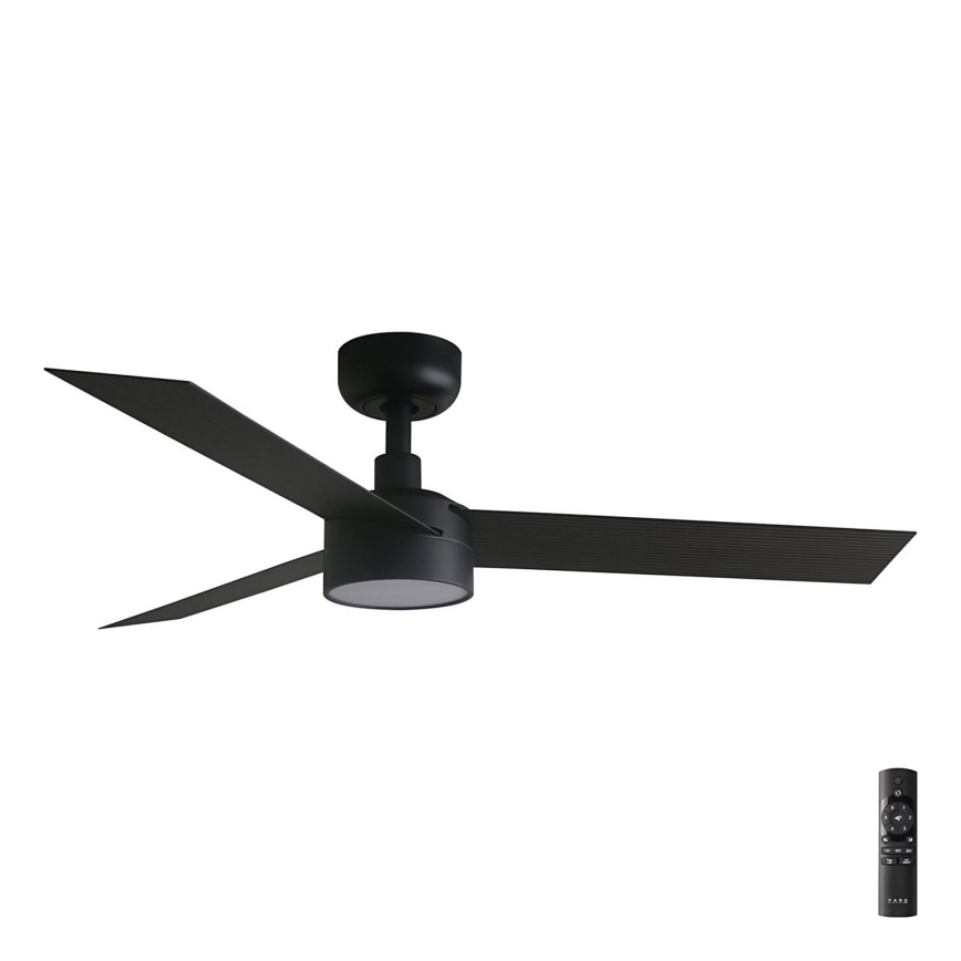 FARO 34289-1TW - LED Hämardatav laeventilaator CRUISER S LED/18W/230V 2700/4000/6500K d. 106 cm must + kaugjuhtimispult