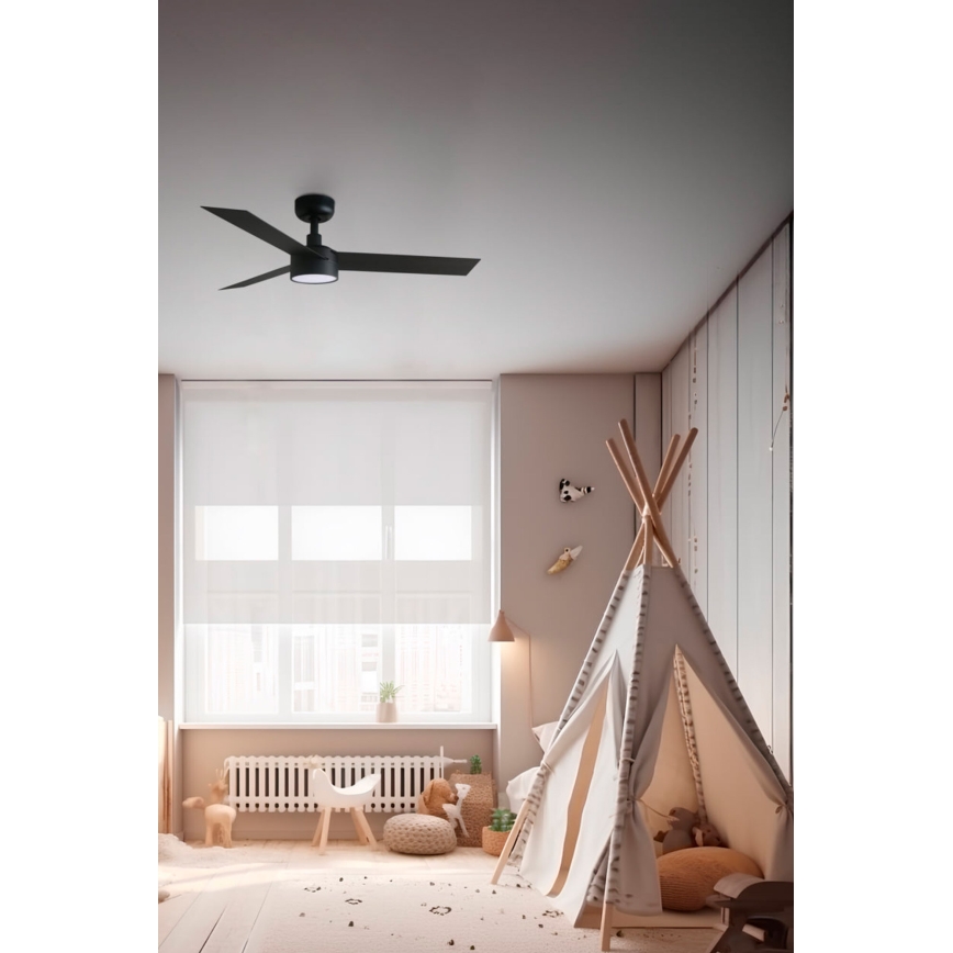 FARO 34289-1TW - LED Hämardatav laeventilaator CRUISER S LED/18W/230V 2700/4000/6500K d. 106 cm must + kaugjuhtimispult