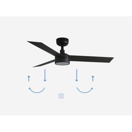 FARO 34289-1TW - LED Hämardatav laeventilaator CRUISER S LED/18W/230V 2700/4000/6500K d. 106 cm must + kaugjuhtimispult