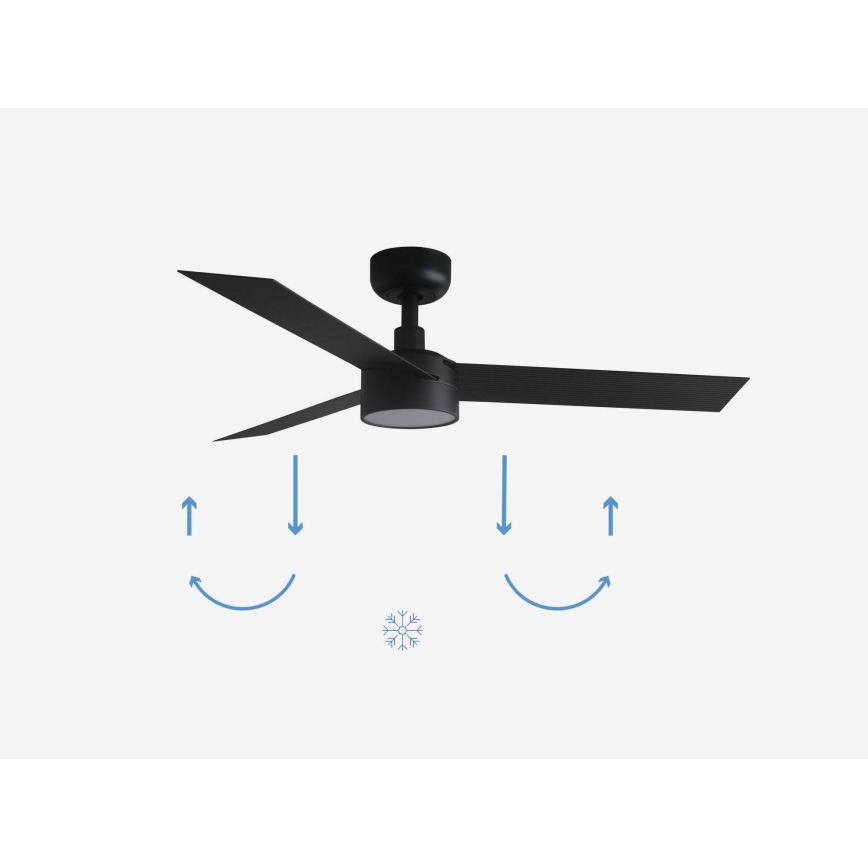 FARO 34289-1TW - LED Hämardatav laeventilaator CRUISER S LED/18W/230V 2700/4000/6500K d. 106 cm must + kaugjuhtimispult