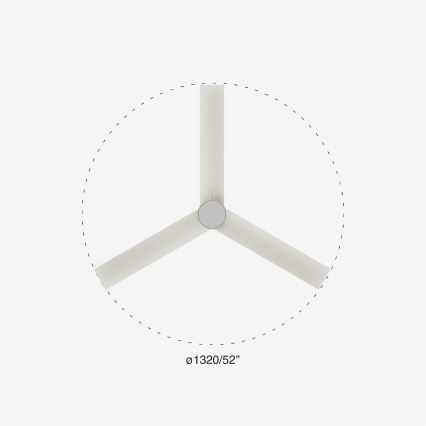 FARO 34290-1TW - LED Hämardatav ventilaator CRUISER LED/20W/230V 2700/4000/6500K d. 132 cm valge + kaugjuhtimispult