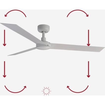 FARO 34290WP - Laeventilaator CRUISER L valge d. 132 cm SMART + kaugjuhtimispult