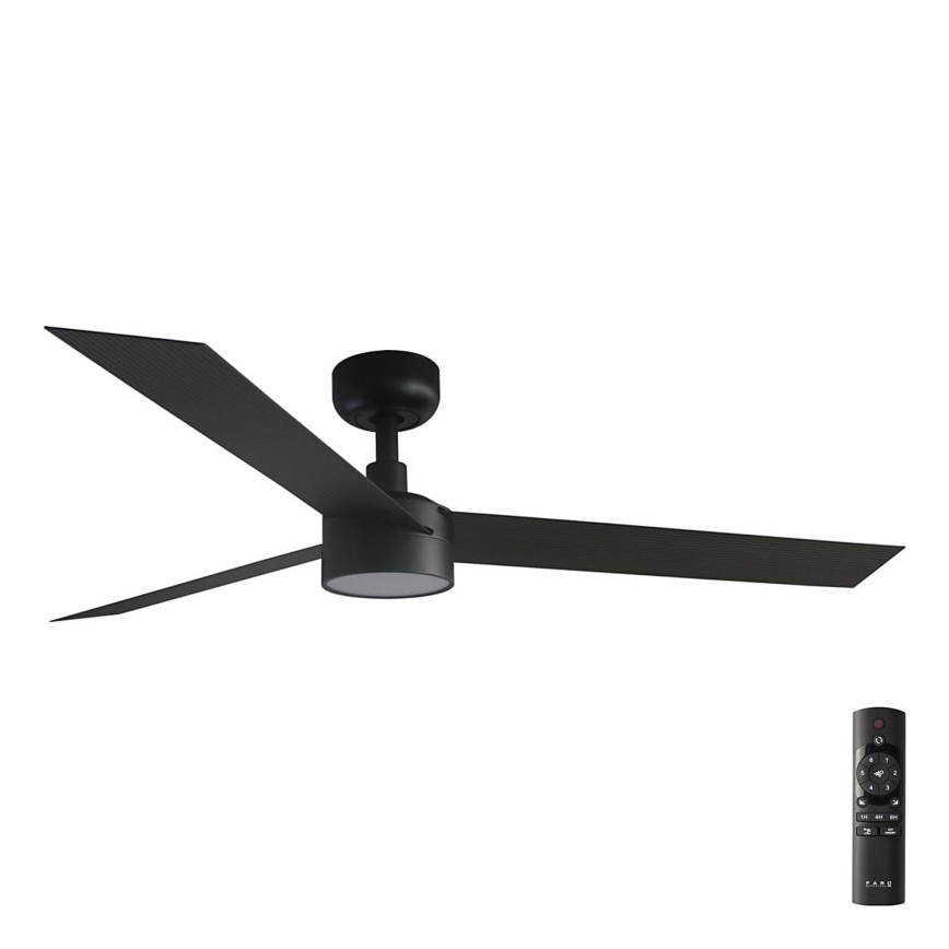 FARO 34291-1TW - LED Hämardatav laeventilaator CRUISER LED/20W/230V 2700/4000/6500K d. 132 cm must + kaugjuhtimispult
