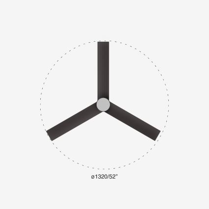 FARO 34291-1TW - LED Hämardatav laeventilaator CRUISER LED/20W/230V 2700/4000/6500K d. 132 cm must + kaugjuhtimispult