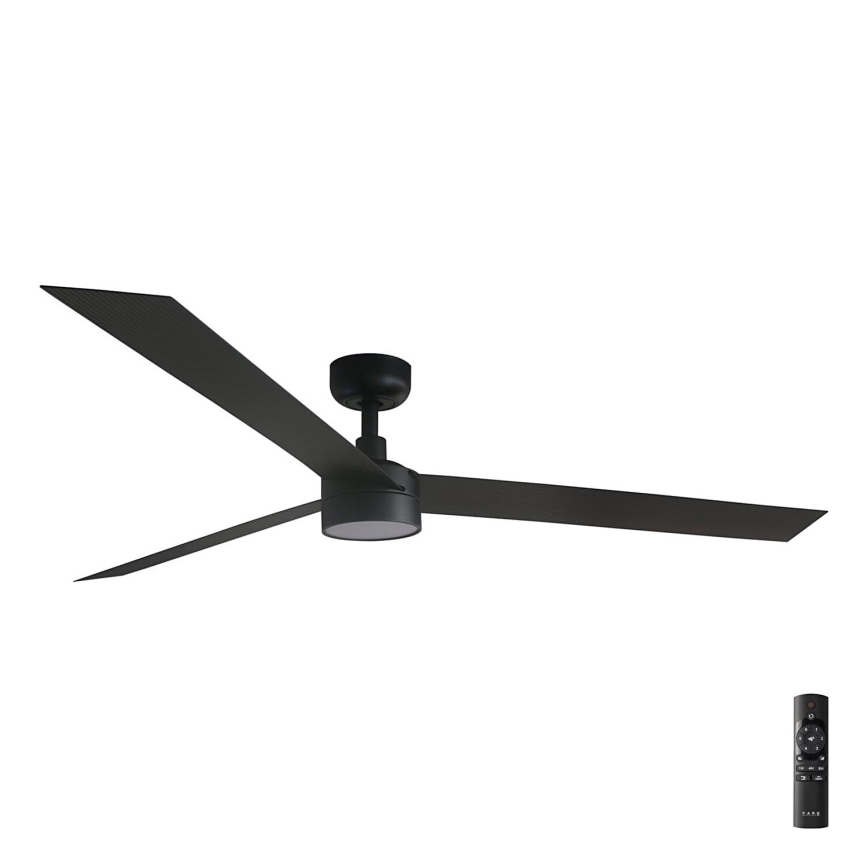 FARO 34293-1TW - LED Hämardatav laeventilaator CRUISER XL LED/18W/230V 2700/4000/6500K d. 160 cm must + kaugjuhtimispult