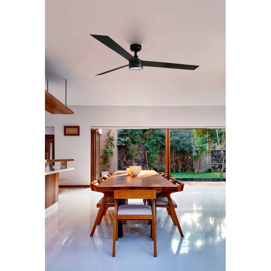 FARO 34293-1TW - LED Hämardatav laeventilaator CRUISER XL LED/18W/230V 2700/4000/6500K d. 160 cm must + kaugjuhtimispult