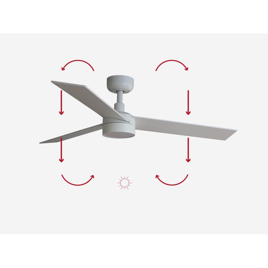 FARO 34295-1TW - LED Hämardatav laeventilaator RUDDER S LED/18W/230V 2700/4000/6500K d. 106 cm valge + kaugjuhtimispult