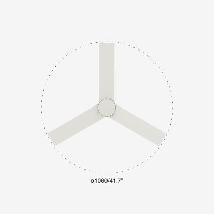 FARO 34295-1TW - LED Hämardatav laeventilaator RUDDER S LED/18W/230V 2700/4000/6500K d. 106 cm valge + kaugjuhtimispult