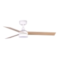 FARO 34295WT1S - LED hämardatav laeventilaator RUDDER S LED/18W/230V 2700/3000/4000K läbimõõt 106 cm beež/valge Wi-Fi Tuya + kaugjuhtimispult