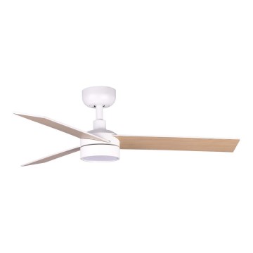 FARO 34295WT1S - LED hämardatav laeventilaator RUDDER S LED/18W/230V 2700/3000/4000K läbimõõt 106 cm beež/valge Wi-Fi Tuya + kaugjuhtimispult