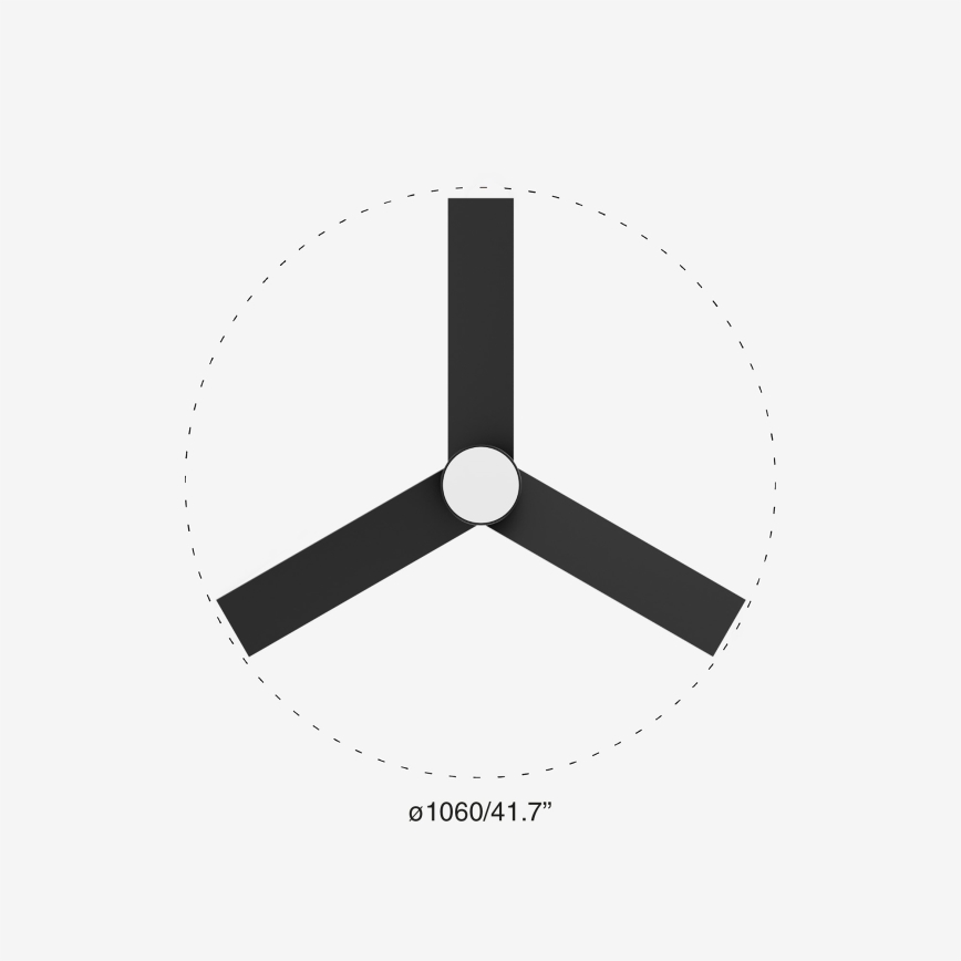 FARO 34296-1TW - LED-hämardatav laeventilaator RUDDER S LED/18W/230V 2700/3000/4000K läbimõõt 106 cm must + kaugjuhtimispult