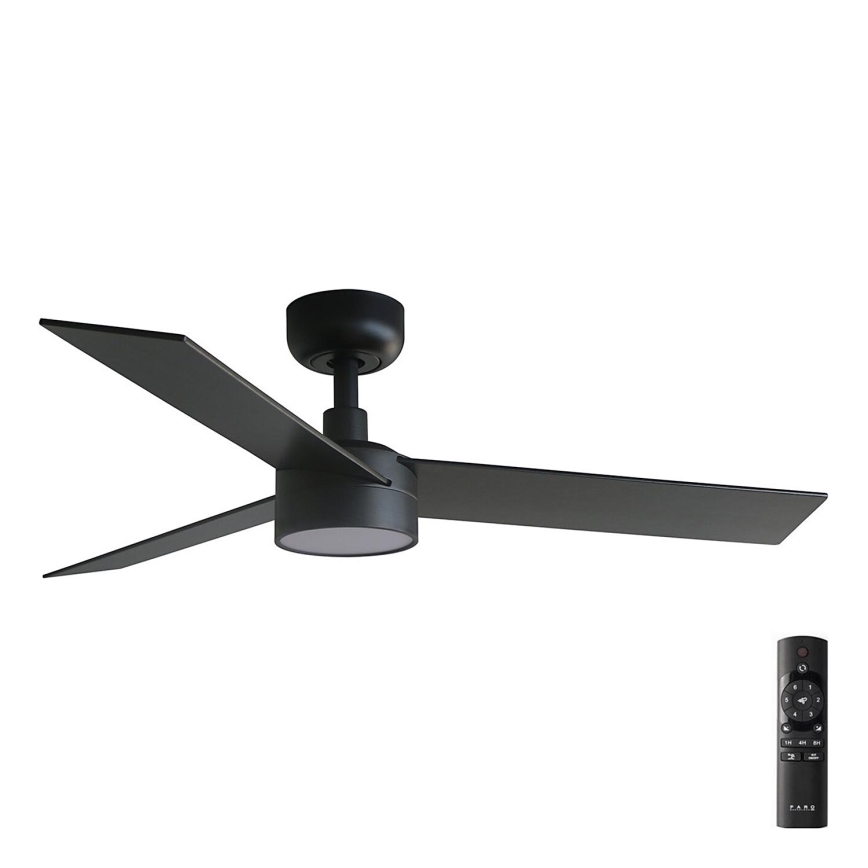 FARO 34296-1TW - LED Hämardatav laeventilaator RUDDER S LED/18W/230V 2700/4000/6500K d. 106 cm must + kaugjuhtimispult