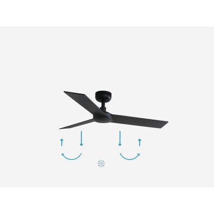 FARO 34296WP - Laeventilaator RUDDER S must d. 106 cm SMART + kaugjuhtimispult