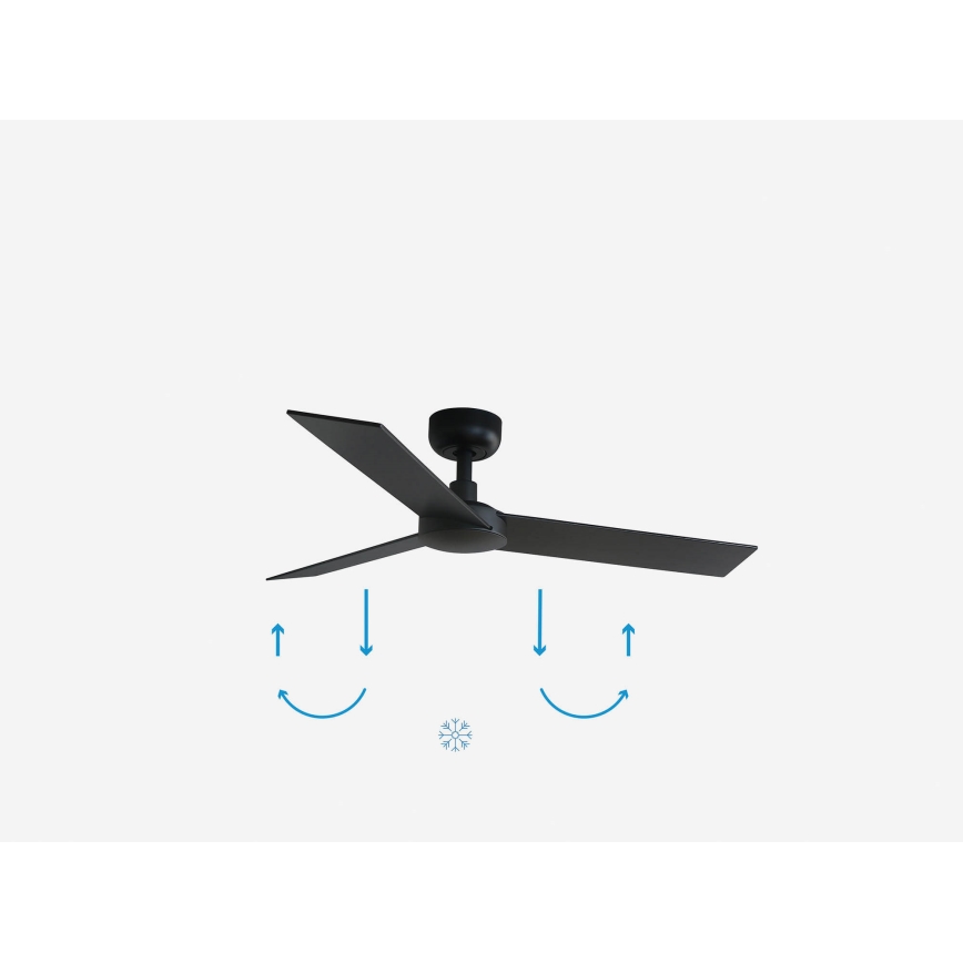 FARO 34296WP - Laeventilaator RUDDER S must d. 106 cm SMART + kaugjuhtimispult