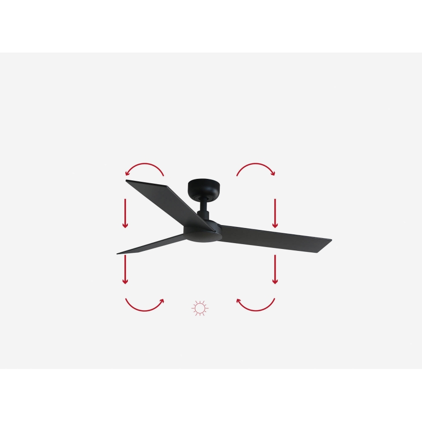 FARO 34296WP - Laeventilaator RUDDER S must d. 106 cm SMART + kaugjuhtimispult