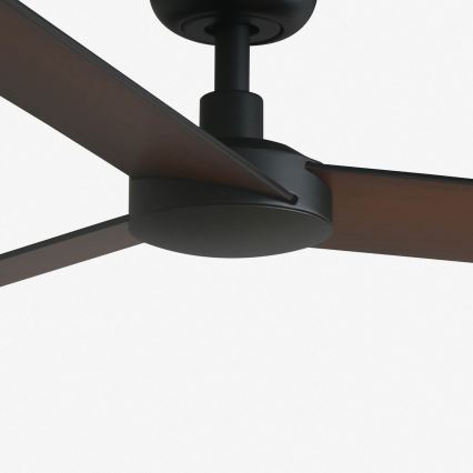 FARO 34296WT - Laeventilaator RUDDER S must/pruun d. 106 cm Wi-Fi Tuya + kaugjuhtimispult
