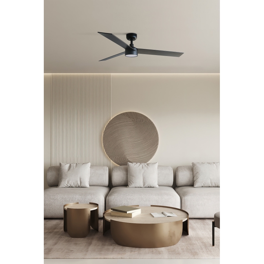 FARO 34298-1TW - LED Hämardatav ventilaator RUDDER L LED/20W/230V 2700/4000/6500K d. 132 cm + kaugjuhtimispult