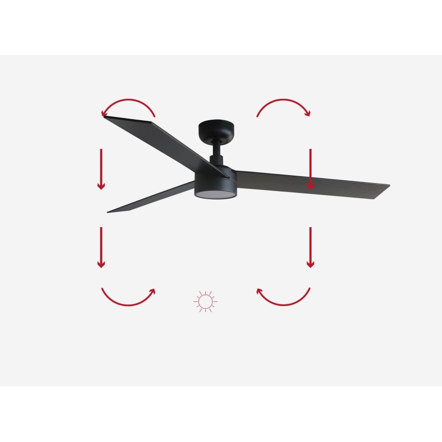 FARO 34298-1TW - LED Hämardatav ventilaator RUDDER L LED/20W/230V 2700/4000/6500K d. 132 cm + kaugjuhtimispult