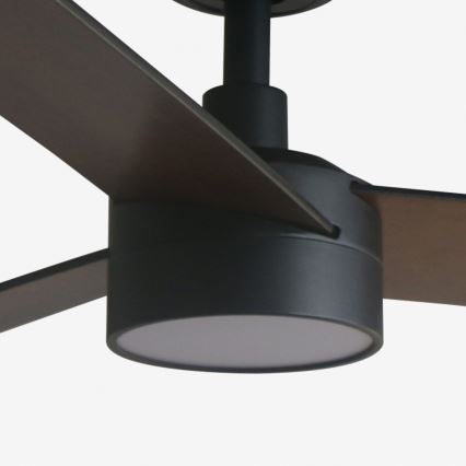 FARO 34298WT-1TW - LED Hämardatav laeventilaator RUDDER L LED/18W/230V 2700/4350/6000K must d. 132 cm Wi-Fi Tuya + kaugjuhtimispult