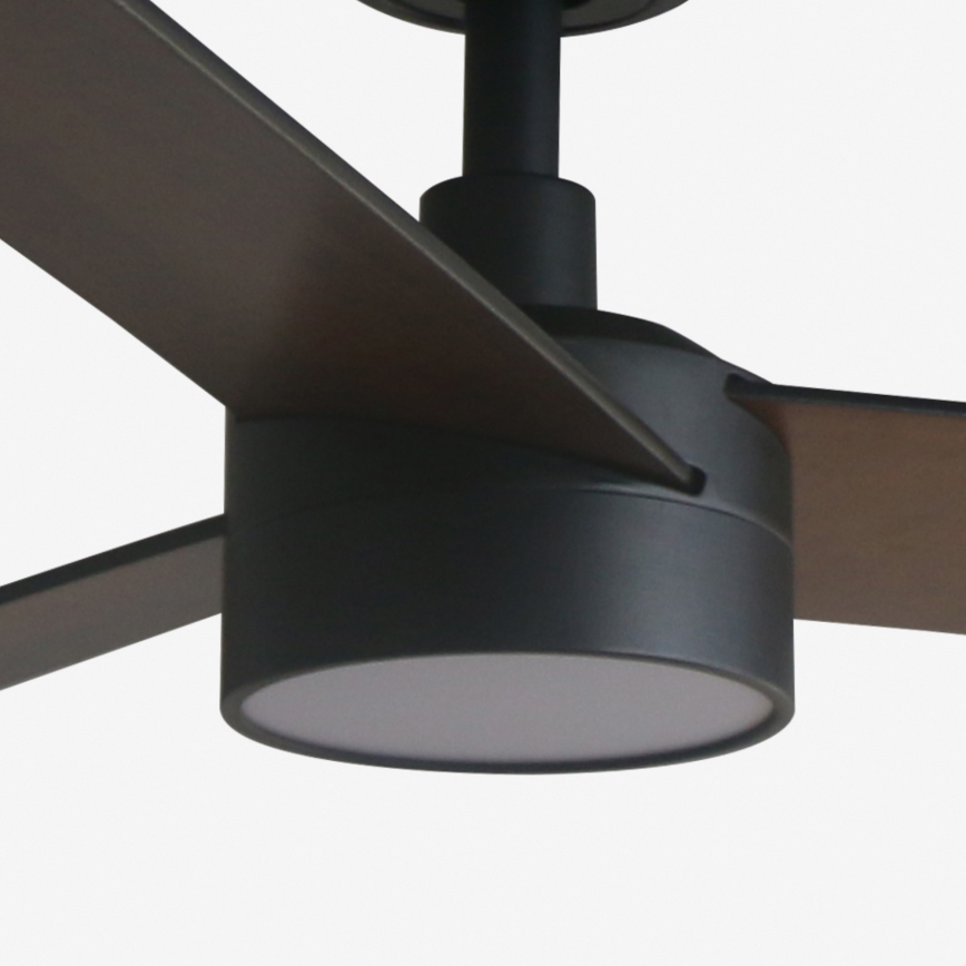 FARO 34298WT1S - Hämardatav laeventilaator RUDDER L LED/18W/230V 2700/3000/4000K, läbimõõt 132 cm, pruun/must, Wi-Fi Tuya + kaugjuhtimispult