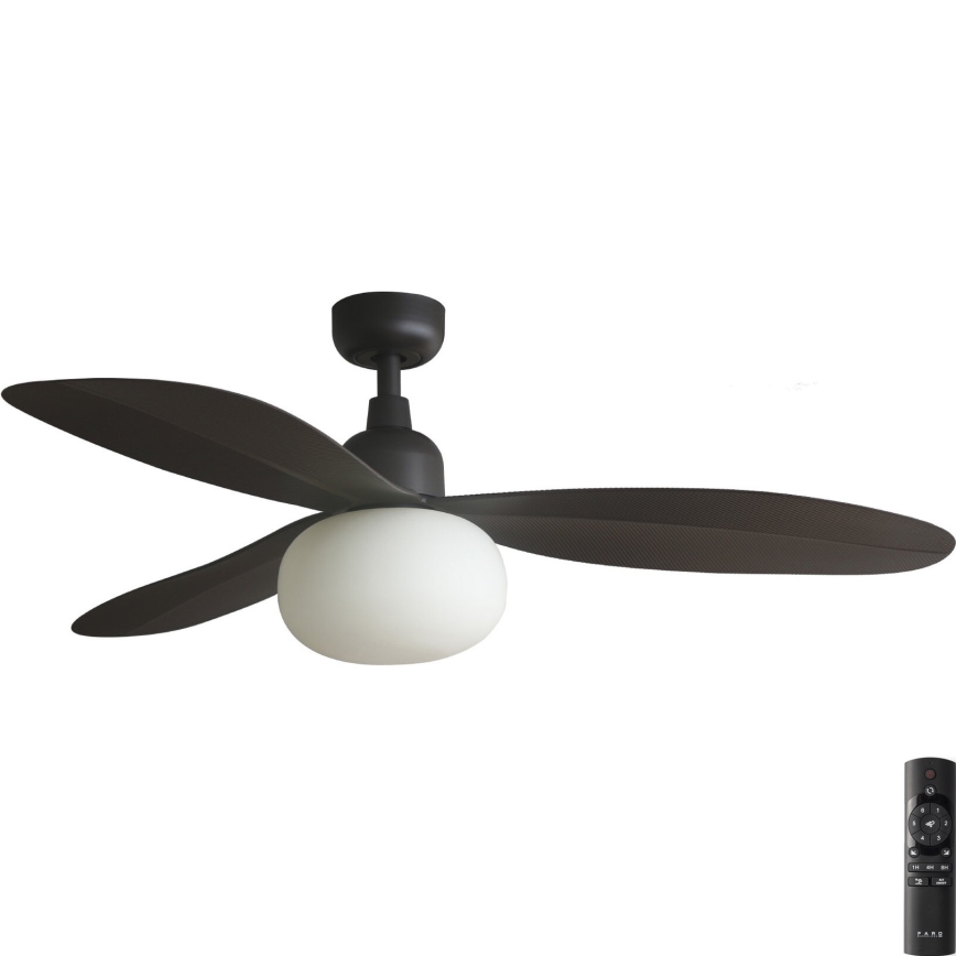 FARO 34301-11L - Laeventilaator PALMA 1xE27/15W/230V pruun d. 129 cm IP44 + kaugjuhtimispult