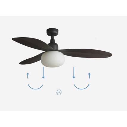 FARO 34301-11L - Laeventilaator PALMA 1xE27/15W/230V pruun d. 129 cm IP44 + kaugjuhtimispult