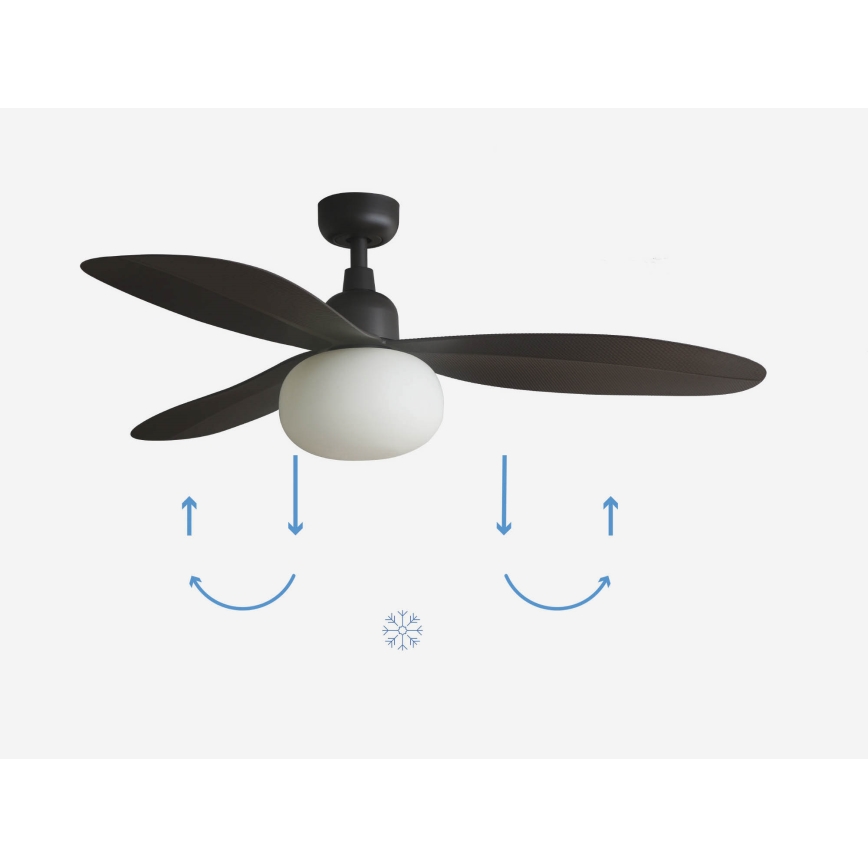 FARO 34301-11L - Laeventilaator PALMA 1xE27/15W/230V pruun d. 129 cm IP44 + kaugjuhtimispult