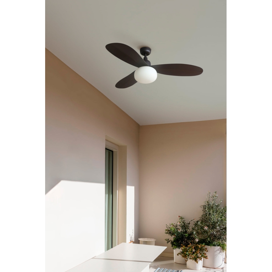 FARO 34301-11L - PALMA laeventilaator 1xE27/15W/230V pruun diameeter 129 cm IP44 + kaugjuhtimisseade