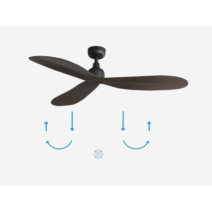 FARO 34301 - Laeventilaator PALMA pruun d. 129 cm IP44 + kaugjuhtimispult