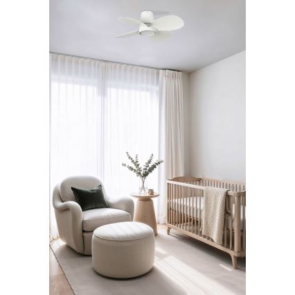 FARO 34315 - LED Hämardatav laeventilaator KLOVER S LED/20W/230V 2700/4000/6500K valge d. 80 cm + kaugjuhtimispult