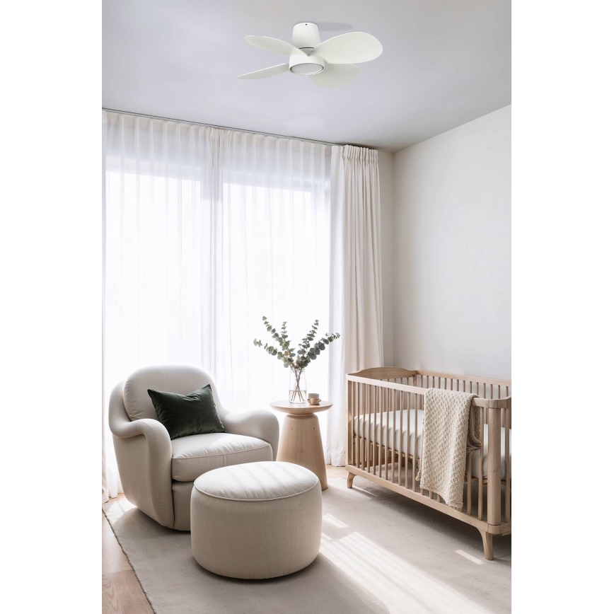 FARO 34315 - LED Hämardatav laeventilaator KLOVER S LED/20W/230V 2700/4000/6500K valge d. 80 cm + kaugjuhtimispult
