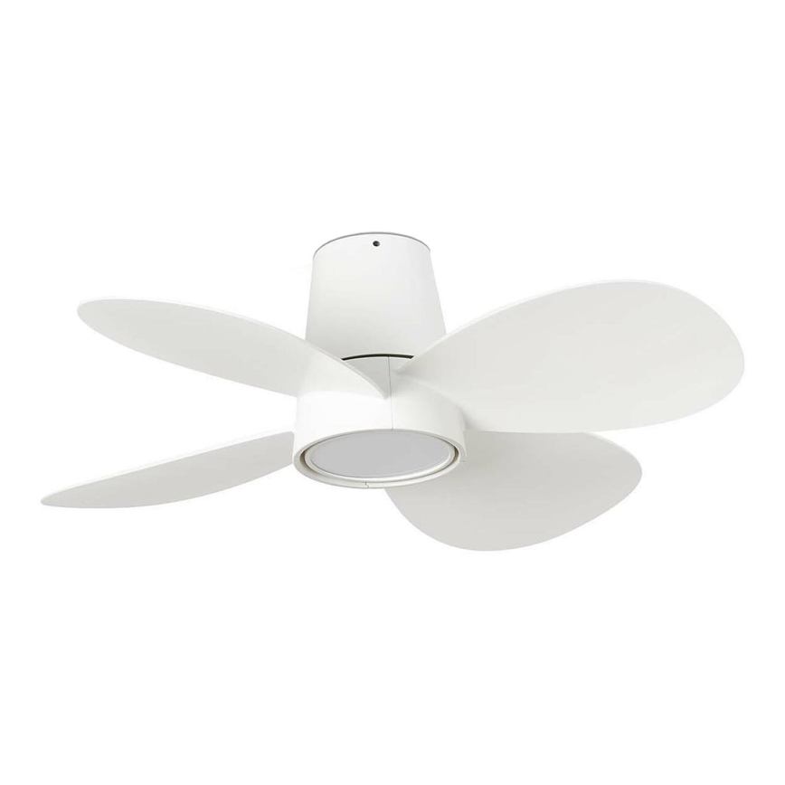 FARO 34315WT - LED Hämardatav laeventilaator KLOVER TUB S LED/20W/230V 2700/4000/6500K valge d. 80 cm Wi-Fi Tuya + kaugjuhtimispult