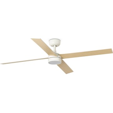 FARO 34355WT-1TW - LED-hämardatav laeventilaator RUDDER L LED/18W/230V 2700/3000/4000K valge/beež läbimõõt 132 cm Tuya Wi-Fi + kaugjuhtimispult