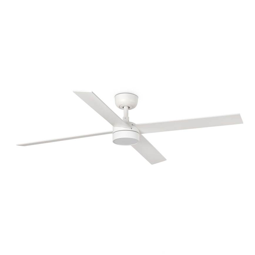 FARO 34355WT-1TW - LED-hämardatav laeventilaator RUDDER L LED/18W/230V 2700/3000/4000K valge/beež läbimõõt 132 cm Tuya Wi-Fi + kaugjuhtimispult