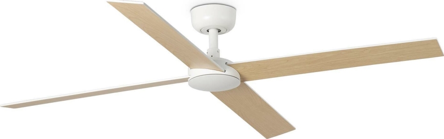 FARO 34355WT - Laeventilaator RUDDER L valge/beež d. 132 cm Wi-Fi Tuya + kaugjuhtimispult